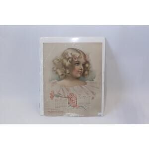 The Christian Herald, 1900 Calendar, July August, Chas W Lemon, Girl Painting,